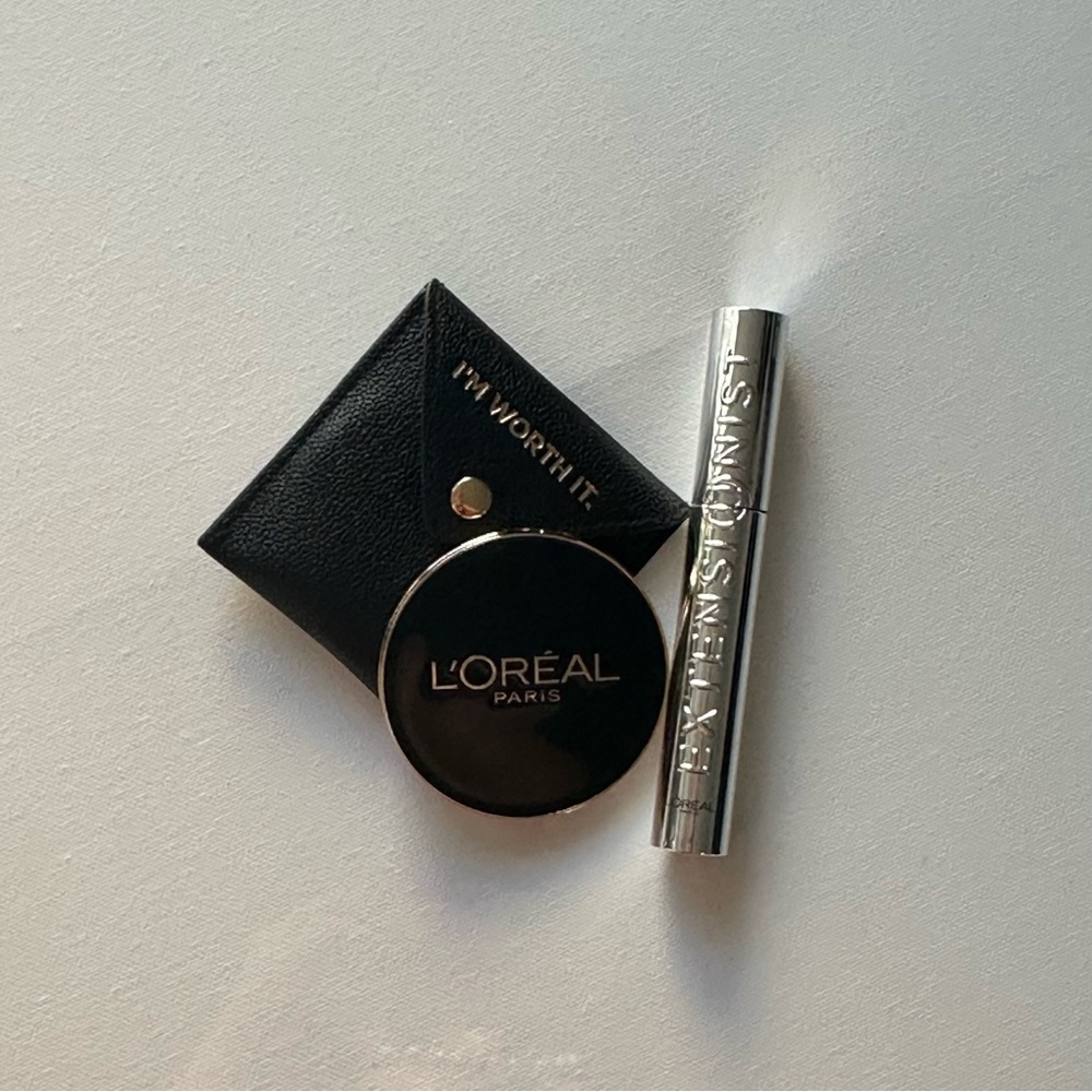 L’Oréal Paris Extensionist Mascara in Blackest Black + Combat Mirror w/ Pouch